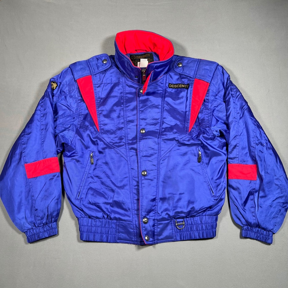 Vtg Descente Ski Jacket S Blue Red Insulated Retro 80s Windbreaker Entrant SC